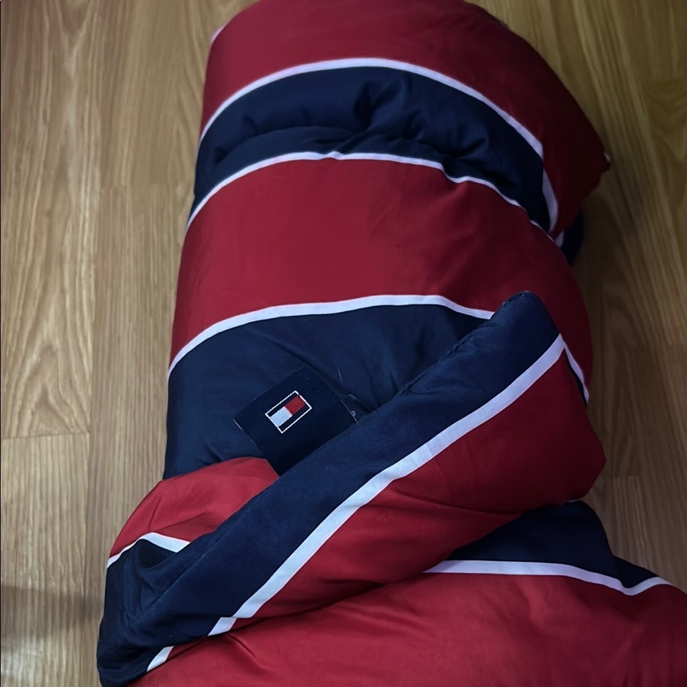 Striped Red and Black Comforter